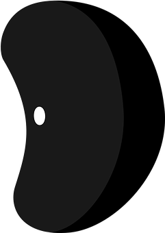 A Black Object With A White Circle