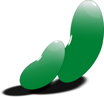 A Green Jelly Beans On A Black Background