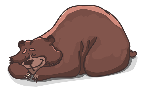 A Cartoon Of A Bear Sleeping