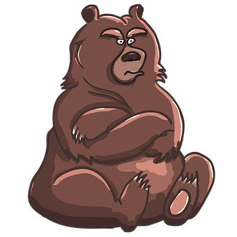 A Cartoon Bear Sitting With Arms Crossed