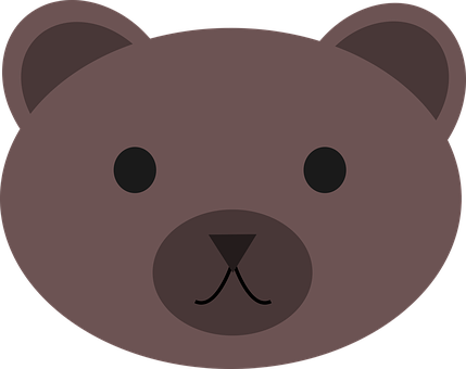A Cartoon Bear Face With Black Background