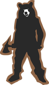A Silhouette Of A Man With An Axe