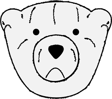 A White Bear Face With Black Background