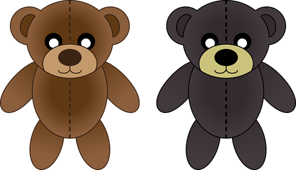 A Black And Brown Teddy Bears