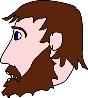 A Cartoon Of A Man With A Beard