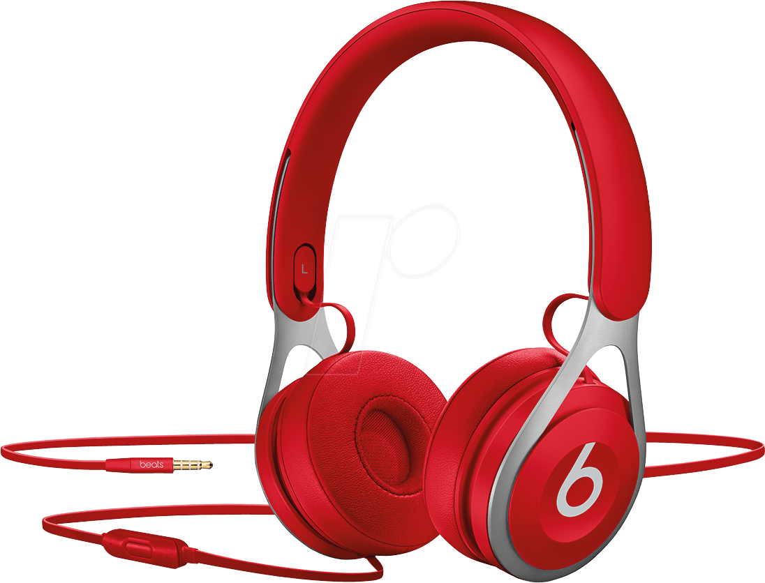A Red Headphones With A Cord