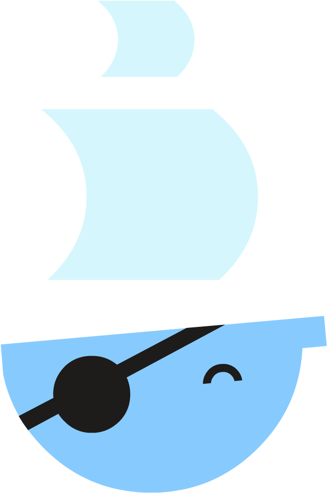 A Blue And Black Cartoon Boat