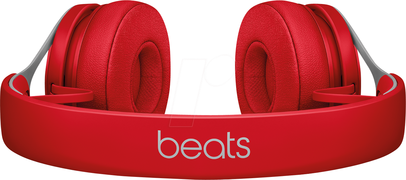 A Red Headphones With White Text
