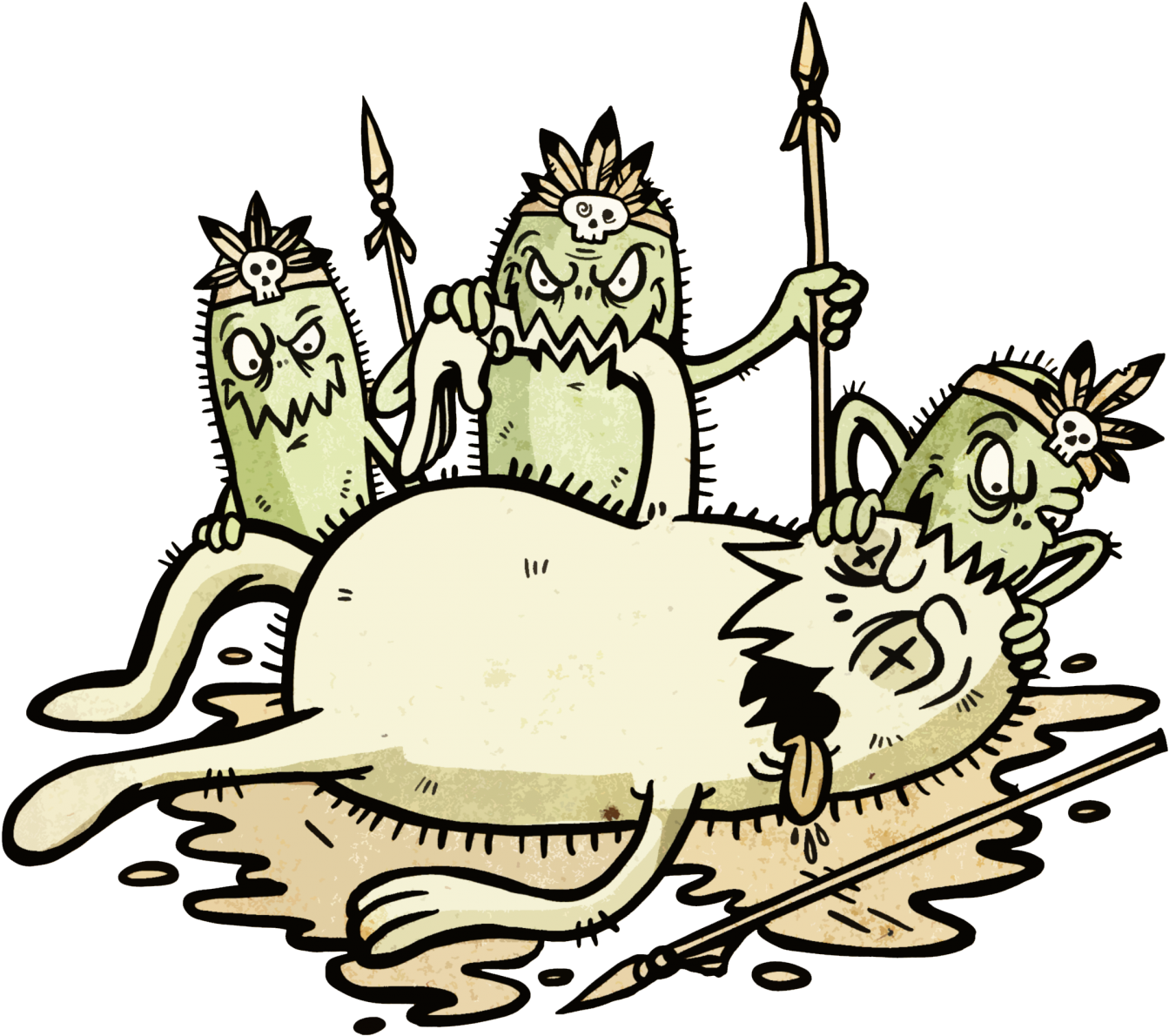 Cartoon Of A Animal With Several Small Monsters
