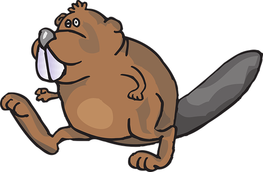 A Cartoon Of A Beaver