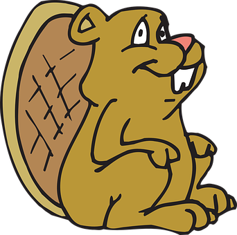 A Cartoon Of A Beaver