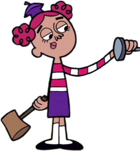 Cartoon Girl Holding A Hammer
