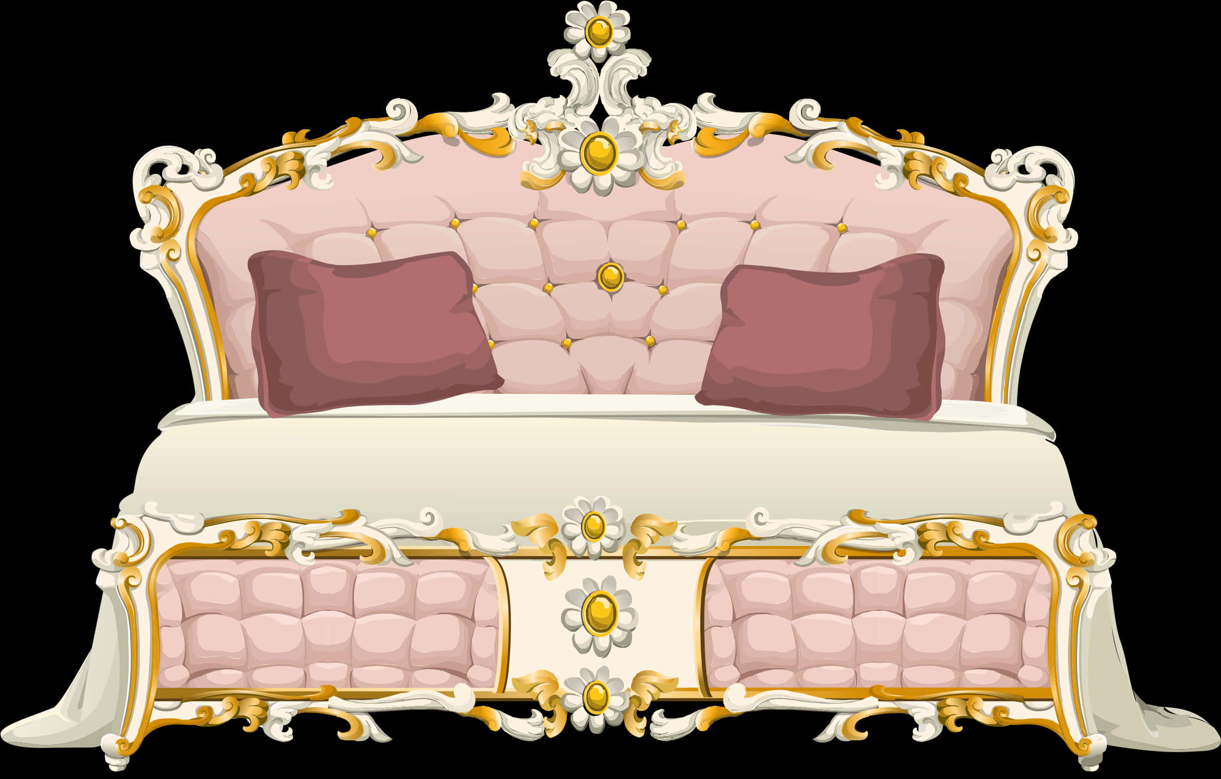 A Pink And Gold Bed