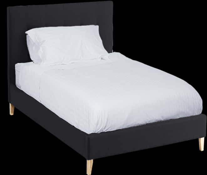 A Bed With A Black Headboard