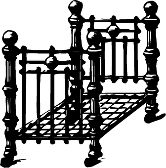 A Black And White Drawing Of A Gate