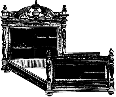A Black And White Drawing Of A Staircase