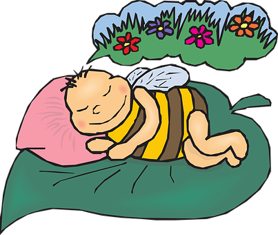 A Cartoon Of A Baby Sleeping On A Pillow