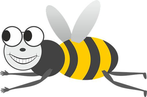 A Cartoon Bee With Wings