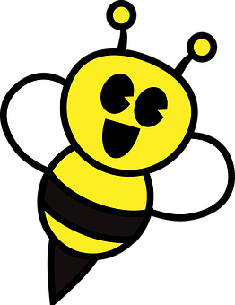 A Cartoon Bee With A Black Background