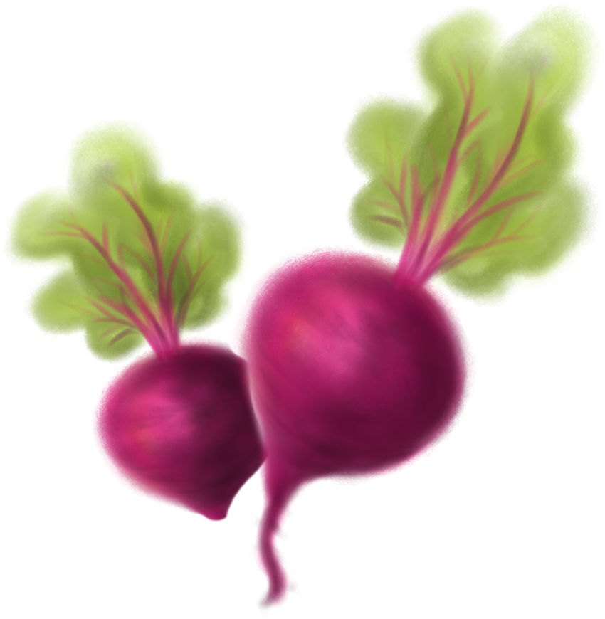 A Couple Of Beets With Leaves