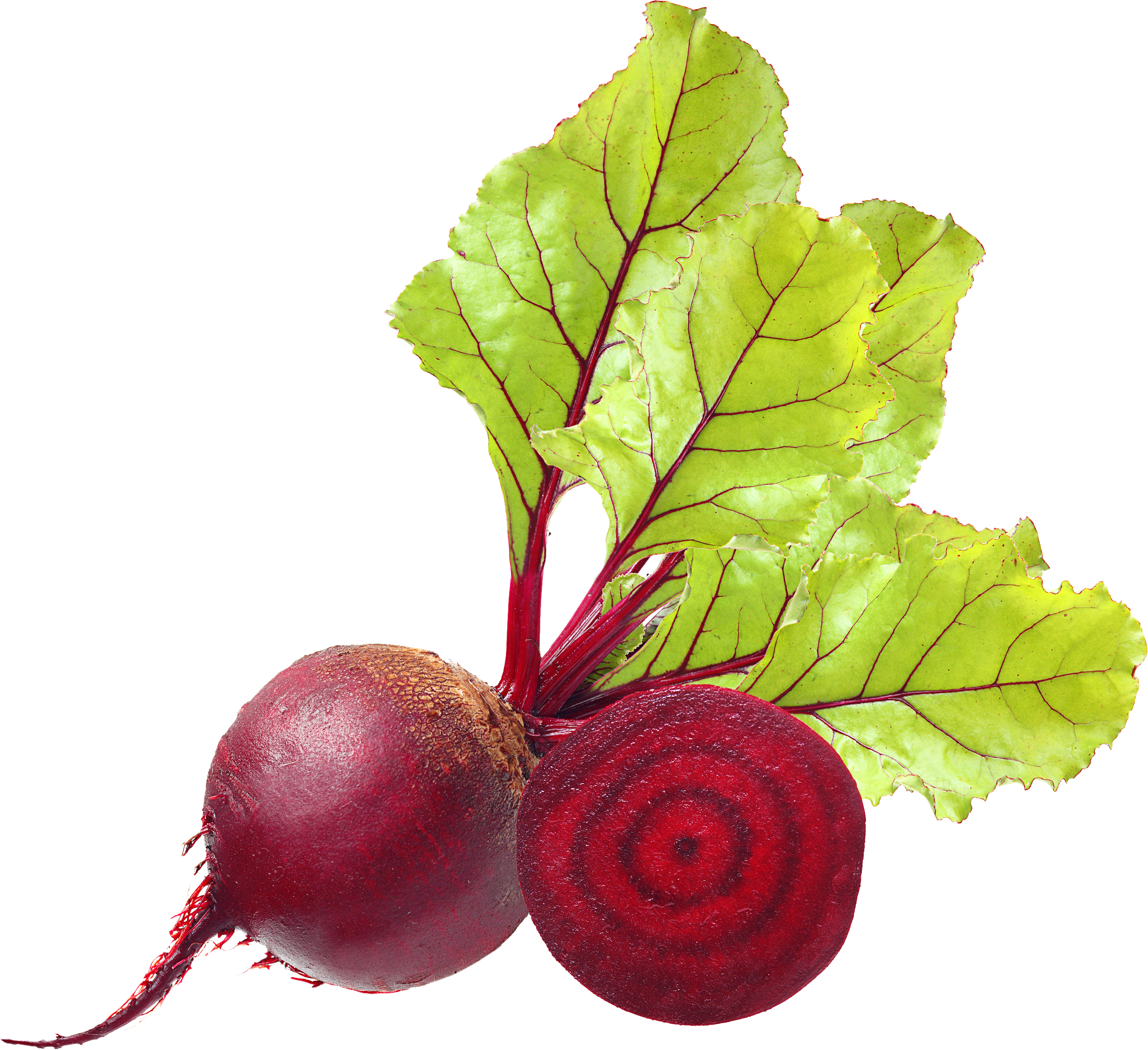 A Beet With Leaves On Top