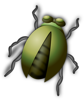 A Green Bug With Black Background
