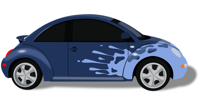 A Blue Car With A Black Background