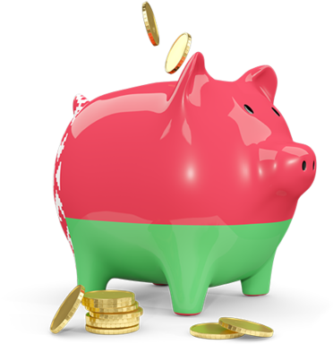 A Piggy Bank With Coins Falling