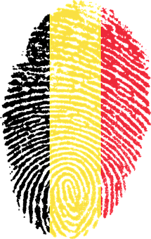 A Fingerprint With A Red And Yellow Stripe