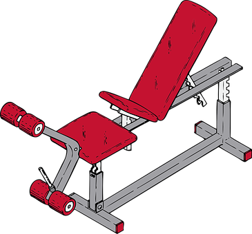 A Red Exercise Machine With Weights