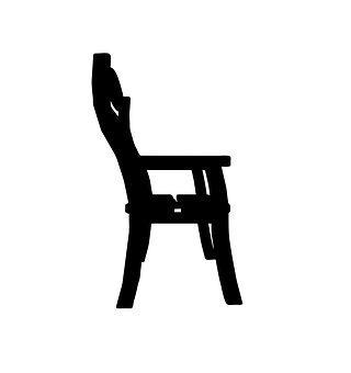 A Black Chair With A White Background