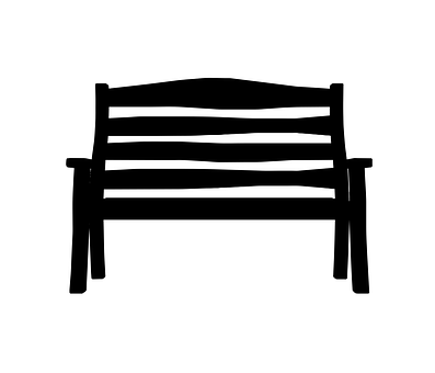 A Black Bench With Two Legs