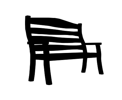 A Silhouette Of A Bench