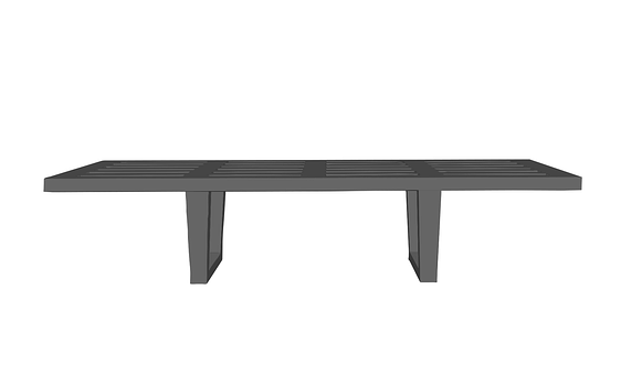 A Black Bench With Metal Legs