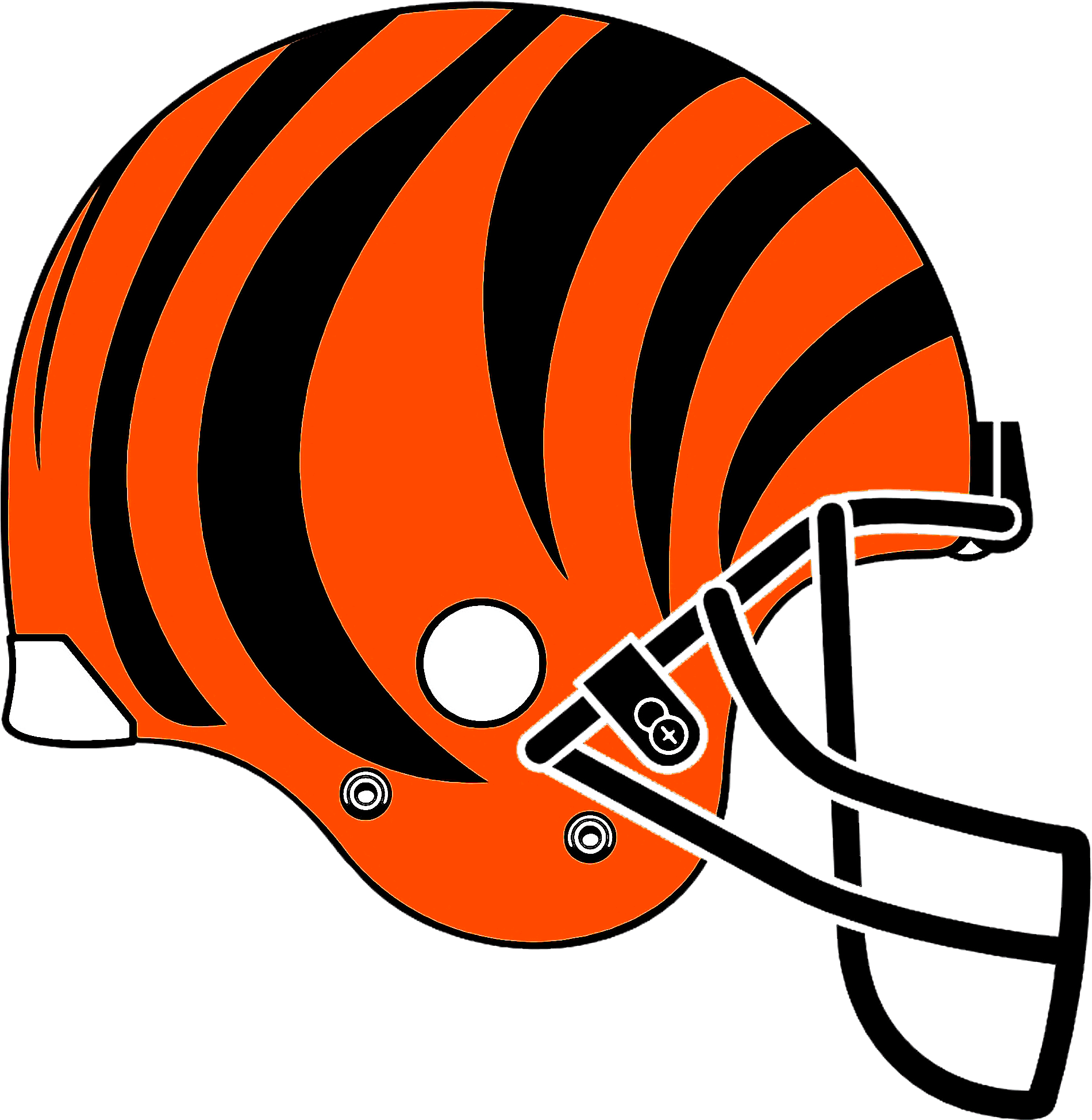A Football Helmet With Black Stripes