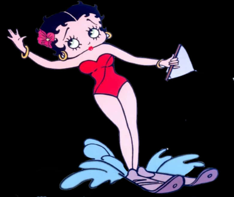 Cartoon Of A Woman In A Swimsuit