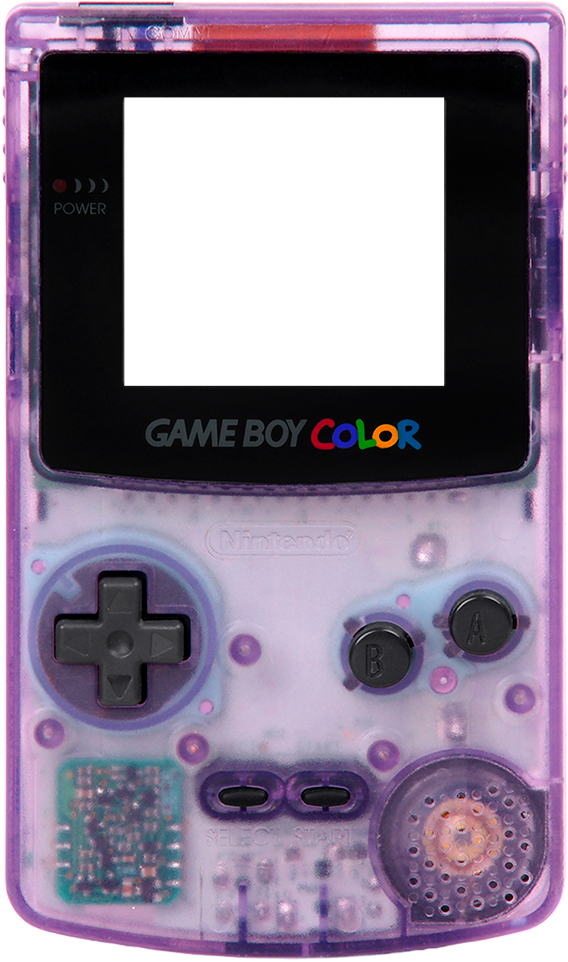 A Purple And Black Handheld Gaming Device