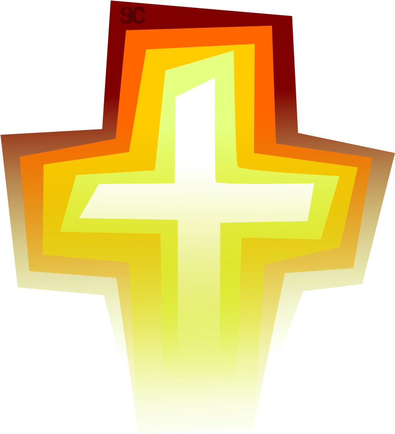 A Colorful Cross With A Black Background
