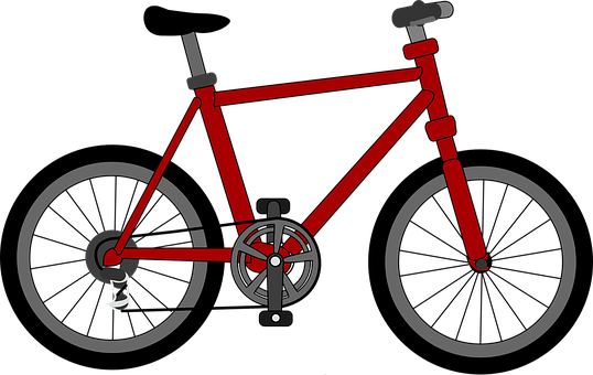 A Red Bicycle With Black Background
