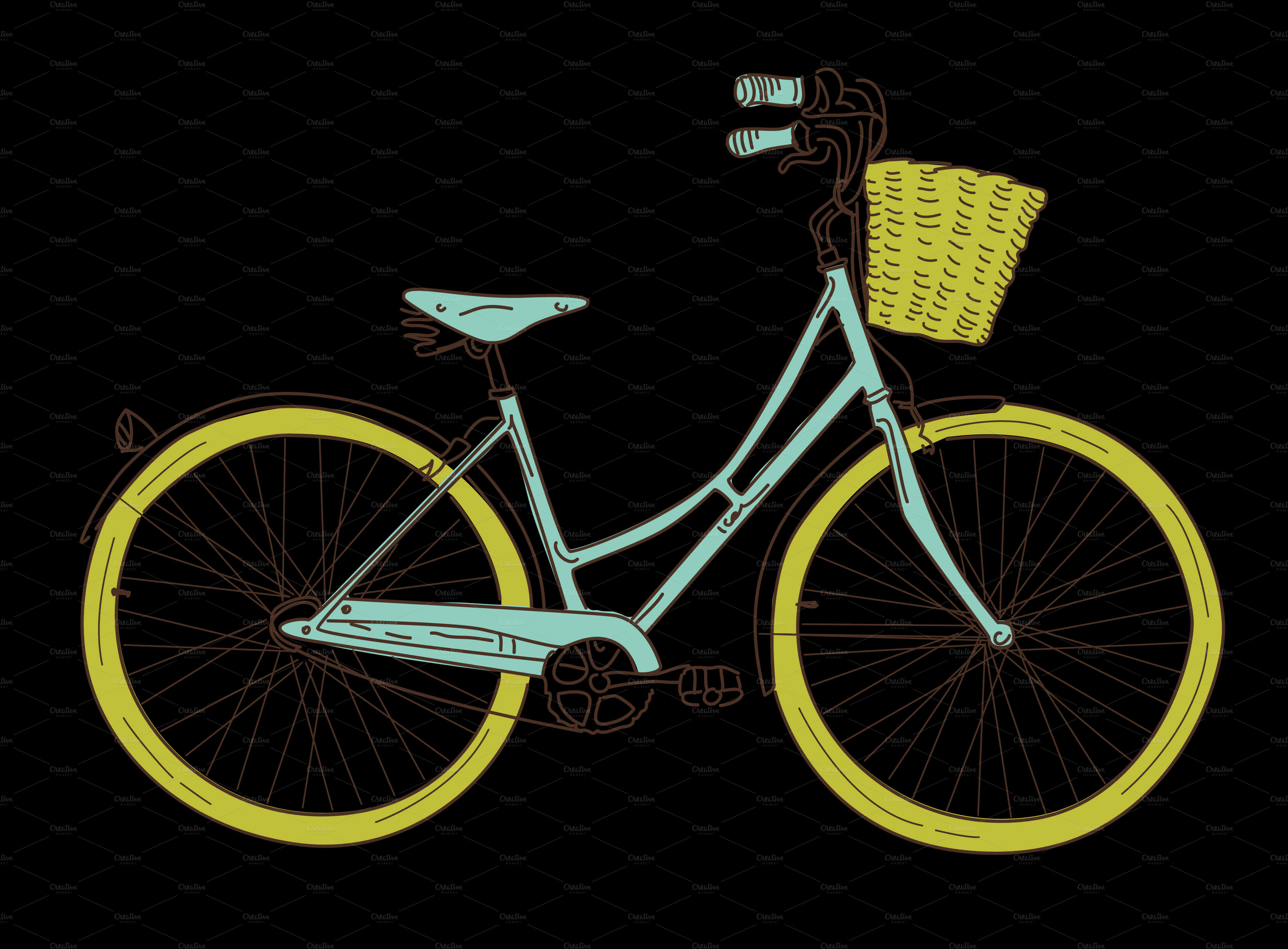 Bicycle Gallery For Girl Riding A Bike Clipart - Bike With Basket Clip Art, Hd Png Download