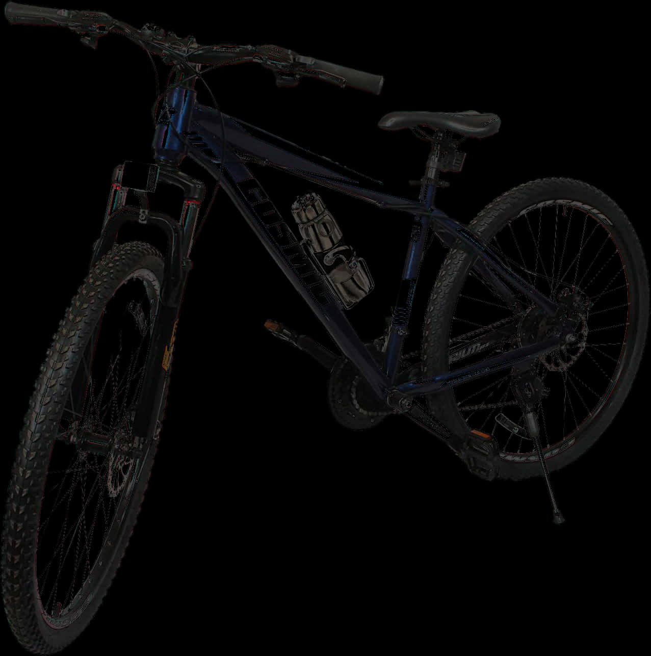 A Black Bicycle With A Black Background