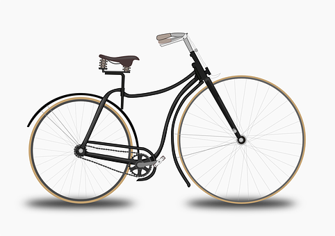 A Black Bicycle With A White Background