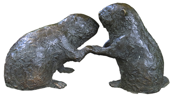 A Statue Of Two Animals
