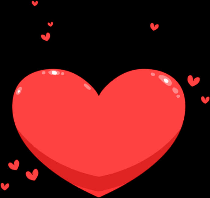 A Red Heart With Small Hearts Around It