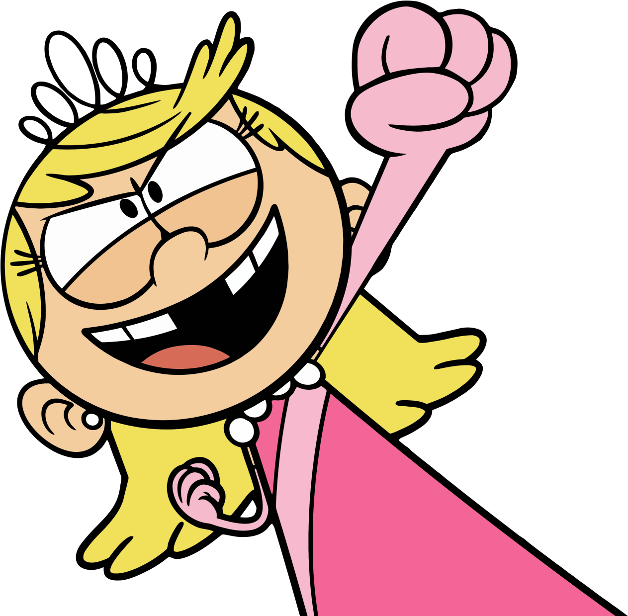 Cartoon Of A Girl With A Fist Up