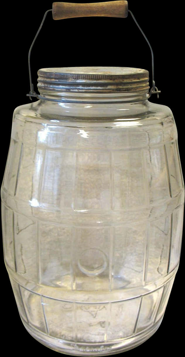 A Clear Glass Jar With A Metal Lid