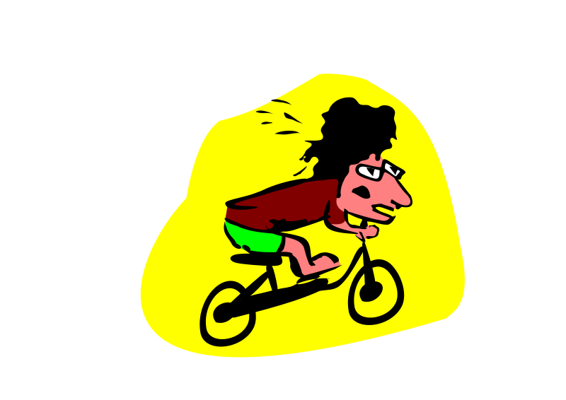 A Cartoon Of A Man Riding A Bicycle