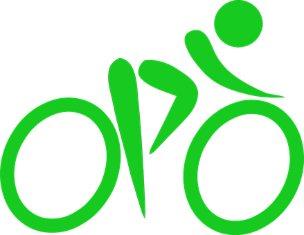 A Green Logo Of A Person On A Bicycle
