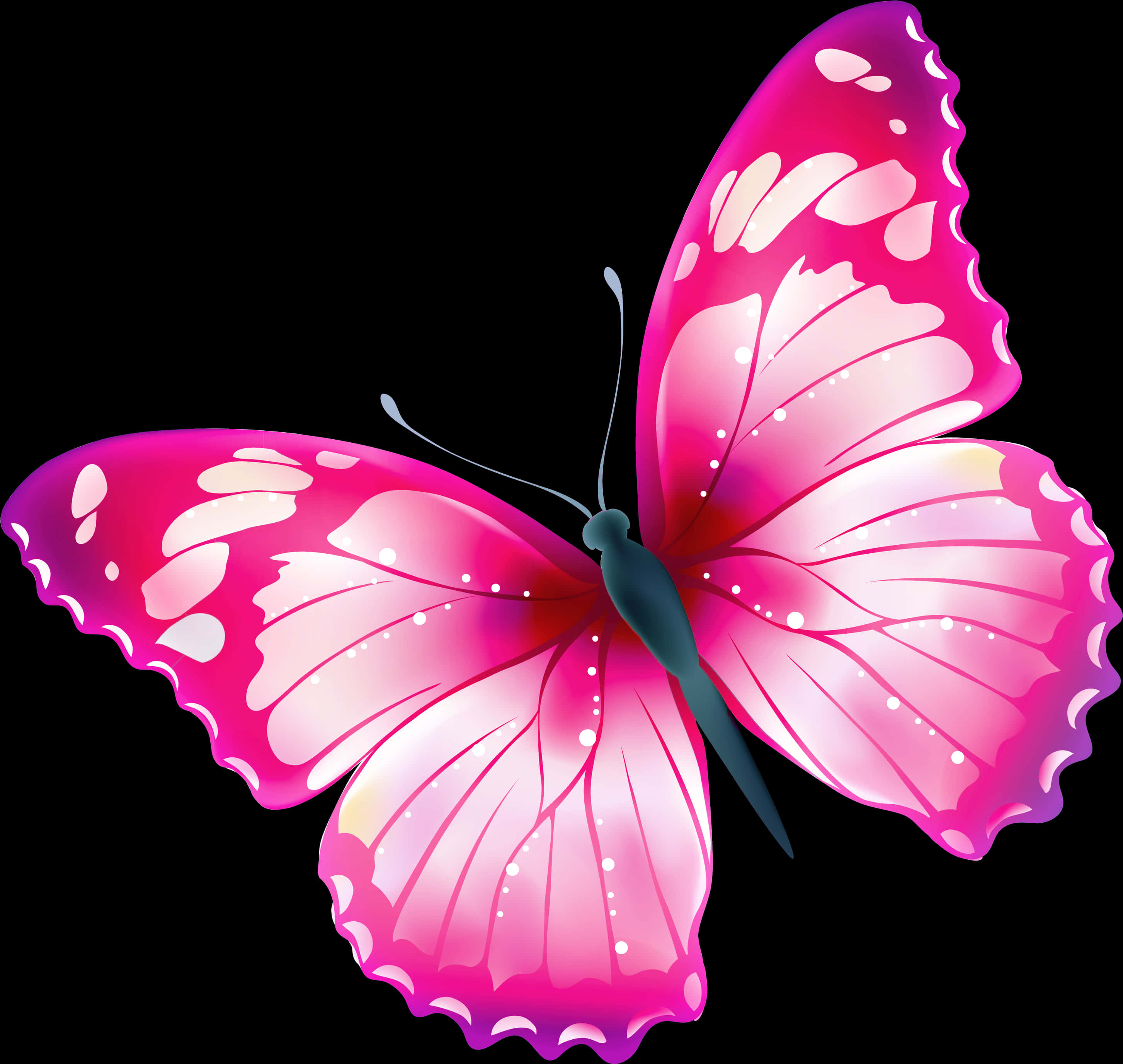 A Pink Butterfly With White Spots