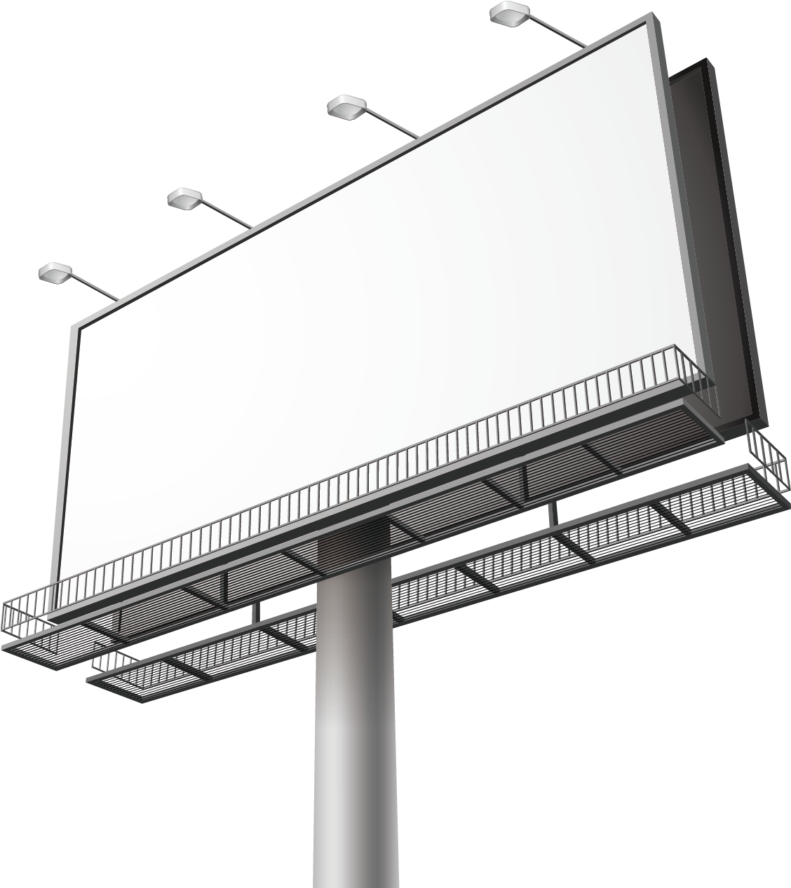 A Large White Billboard With Lights